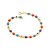 PULSEIRA FOLHEADO A OURO COM OLHOS GREGOS COLORIDOS. MED 19CM ROMAMNEL 551413 - Imagem 1