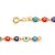 PULSEIRA FOLHEADO A OURO COM OLHOS GREGOS COLORIDOS. MED 19CM ROMAMNEL 551413 - Imagem 2