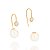 BRINCO GANCHO FOLHEADO A OURO COM ZIRCÔNIAS E PÉROLAS. MED 2,20CM ROMMANEL 526044 - Imagem 1