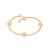 PULSEIRA FOLHEADO A OURO COM CRISTAIS ROSA CLARO. MED 18 CM ROMMANEL 551671 - Imagem 1