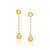 BRINCO FOLHEADO A OURO BOLAS LISAS INTERCALADAS POR FIO ELOS. MED 3CM ROMMANEL 523006 - Imagem 1