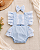 Romper Infantil Frozen Azul Bebê com Rendinha + Laço - Imagem 1