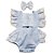 Romper Infantil Frozen Azul Bebê com rendinha - Imagem 1