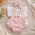 Romper Bebê Menina Bela Adormecida Rosa com Laço - Imagem 3