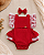 Romper Natalino Vermelho com Rendinha para Bebê Menina - Imagem 1