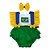 Romper Jardineira Copa do Mundo Bandeira do Brasil - Imagem 1