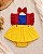Jardineira Salopete Branca de Neve com Saia para Bebê Menina - Imagem 1