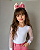Body Infantil Branco Manga Longa Bufante com Tule - Imagem 1