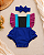 Romper Bebê Anna Frozen Azul com Laço - Imagem 1