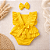 Romper Bebê Menina Amarelo Liso Minimalista com Faixa - Imagem 5