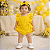 Romper Bebê Menina Amarelo Liso Minimalista com Faixa - Imagem 1