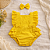Romper Bebê Menina Amarelo Liso Minimalista com Faixa - Imagem 4
