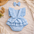 Romper Azul Bebê liso Tricoline 100% Algodão - Imagem 3