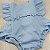 Romper Azul Bebê liso Tricoline 100% Algodão - Imagem 3