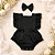 Romper Liso Preto Minimalista com Laço para Bebê Menina - Imagem 4
