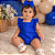 Romper Liso Azul Royal com Laço para Bebê Menina - Imagem 4