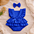 Romper Liso Azul Royal com Laço para Bebê Menina - Imagem 3