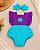 Romper Jardineira Ariel Pequena Sereia Estampado com Faixa - Imagem 1