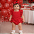 Romper Bebê Menina Vermelho Liso Minimalista com Faixa - Imagem 1