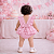 Romper Bebê Menina Rosa Liso Minimalista com Faixa - Imagem 2