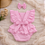 Romper Bebê Menina Rosa Liso Minimalista com Faixa - Imagem 4