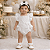 Romper Bebê Menina Branco Liso Minimalista com Faixa - Imagem 1