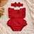 Romper Bebê Menina Cerejinha Vermelho com Faixa - Imagem 4
