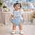Romper Bebê Menina Cinderela Azul com Laço - Imagem 1