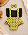 Romper Bebê Abelhinha Tricoline Amarelo e Preto com Laço - Imagem 1