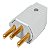 PERLEX 1043CZ – Plugue Macho cinza 2 Polos+ Terra | 10 A / 250 V∼ - Imagem 1