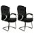 Par de Cadeiras de Escritorio Comfy Virtuous Preta, Base Fixa - Imagem 1