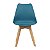 Cadeira Comfy Eames Estofada Base em Madeira, Cor Azul - Imagem 2
