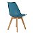 Cadeira Comfy Eames Estofada Base em Madeira, Cor Azul - Imagem 3