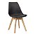 Cadeira Comfy Eames Estofada Base em Madeira, Cor Preta - Imagem 1