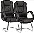 Par de Cadeiras Fixas Comfy Direction Preta, Base Fixa Cromada - Imagem 1