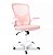 Cadeira de Escritório Comfy Way Branca Tela Mesh Rosa, Base Giratória e Sistema Relax - Imagem 1