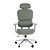 Cadeira de Escritório Comfy Clarity Cinza Tecido Verde, Base Alumínio, Braço 4D, Assento Deslizante Relax - Imagem 2