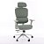 Cadeira de Escritório Comfy Clarity Cinza Tecido Verde, Base Alumínio, Braço 4D, Assento Deslizante Relax - Imagem 1