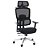 Cadeira de Escritório Comfy Aura Preta Tela Mesh Preta, Braço 4D e Assento e Encosto Ajustáveis - Imagem 1