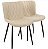 Par de Cadeiras Flexy Zari em Metal e PU Pés Pretos Estofado Bege - Imagem 1