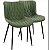 Par de Cadeiras Flexy Zari em Metal e PU Pés Pretos Estofado Verde - Imagem 1