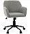 Cadeira Giratória Flexy Clari SW Base Metal Estofada em Linho Cinza - Imagem 1