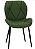 Par de Cadeiras Flexy Linea em Metal e PU Pés Pretos Estofado Verde - Imagem 3