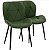 Par de Cadeiras Flexy Linea em Metal e PU Pés Pretos Estofado Verde - Imagem 1