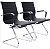Par de Cadeiras Visitante Flexy Nifty Preta Base Fixa Cromada - Imagem 1