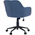 Cadeira Giratória Flexy Clari SW Base Metal Estofada em Linho Azul Indigo - Imagem 2