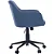 Cadeira Giratória Flexy Clari SW Base Metal Estofada em Linho Azul Indigo - Imagem 4
