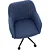 Cadeira Giratória Flexy Clari SW Base Metal Estofada em Linho Azul Indigo - Imagem 5