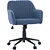 Cadeira Giratória Flexy Clari SW Base Metal Estofada em Linho Azul Indigo - Imagem 1