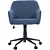 Cadeira Giratória Flexy Clari SW Base Metal Estofada em Linho Azul Indigo - Imagem 3